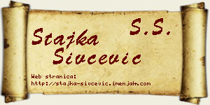 Stajka Sivčević vizit kartica